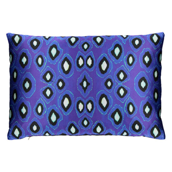 Coco Ikat Cobalt silk rectangular pillow