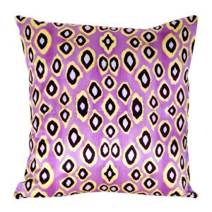 Coco Ikat Pink silk square pillow