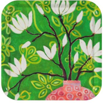 in bloom green Tray 32 x 32